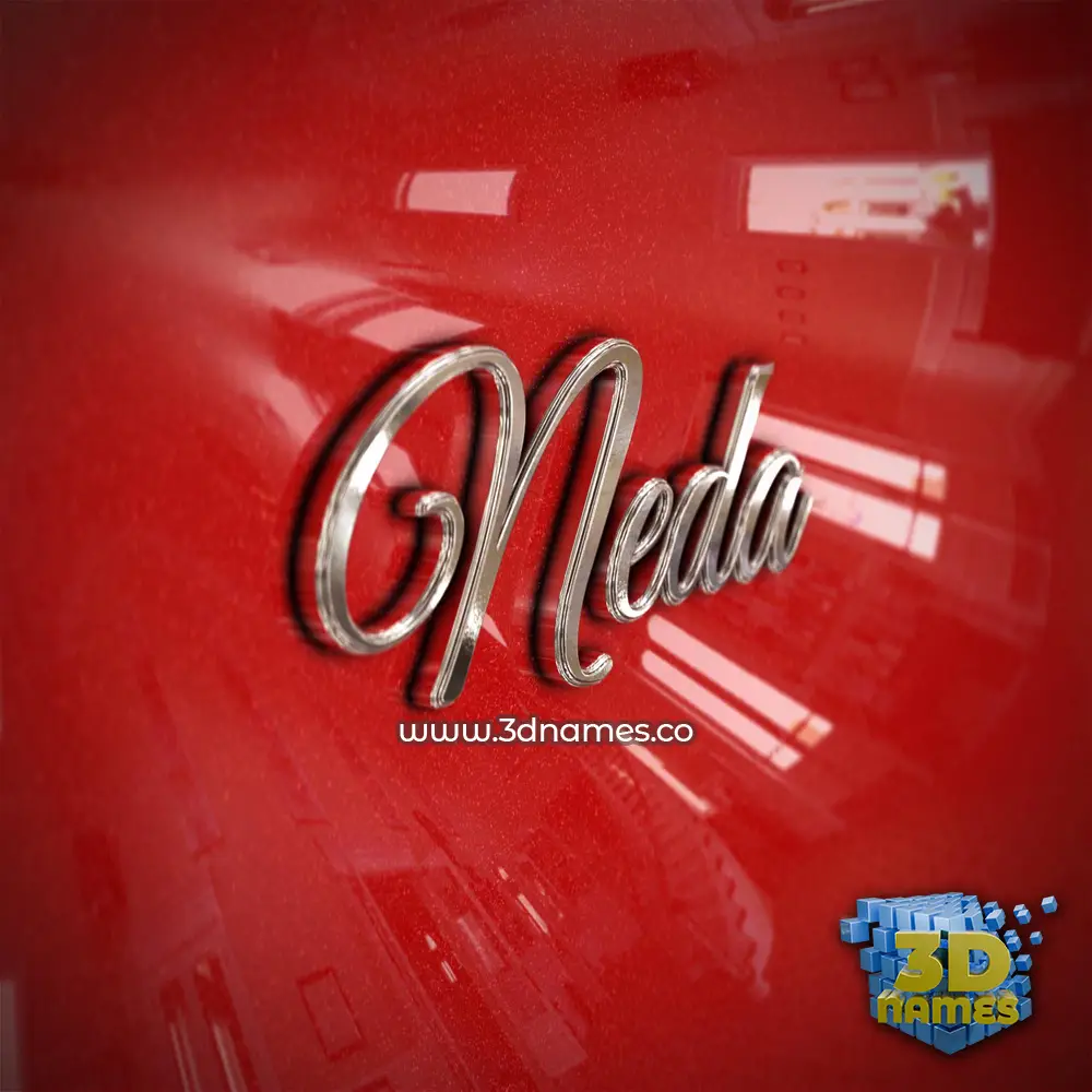 neda in Car Paint style - 3D name wallpaper