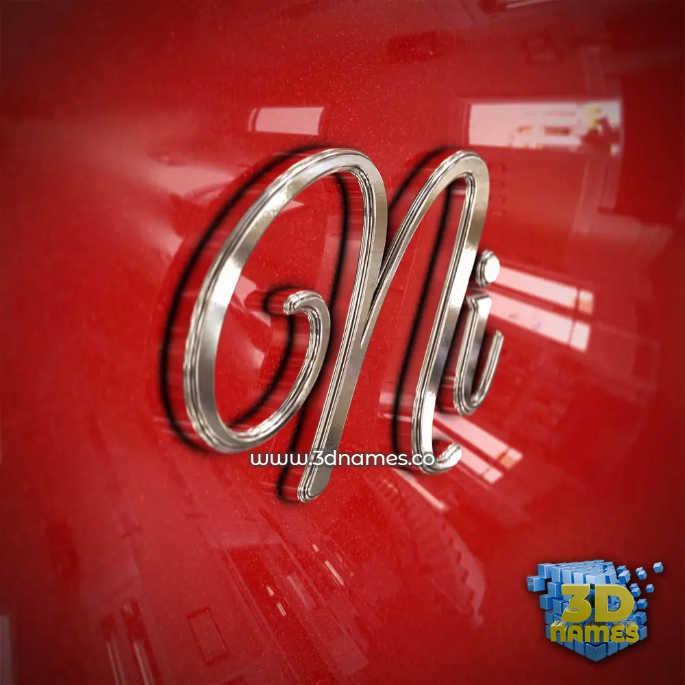 ni in Car Paint style - 3D name wallpaper