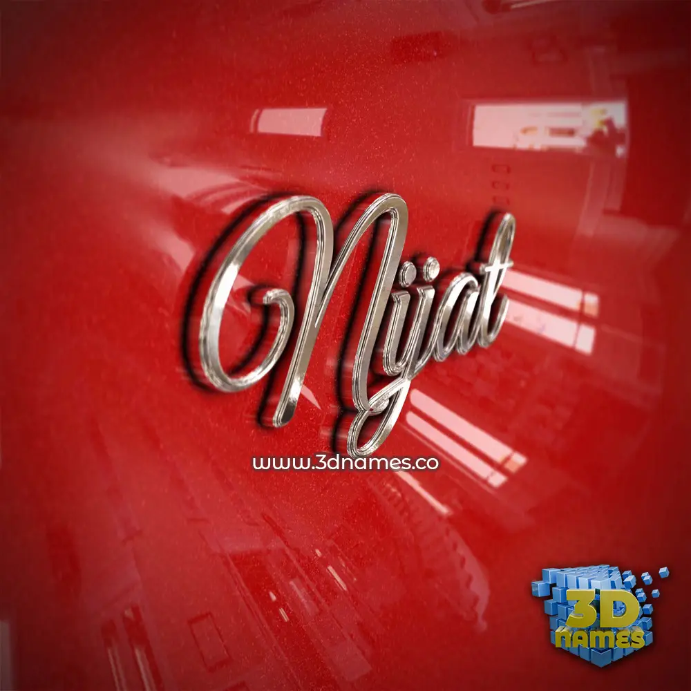 nijat in Car Paint style - 3D name wallpaper