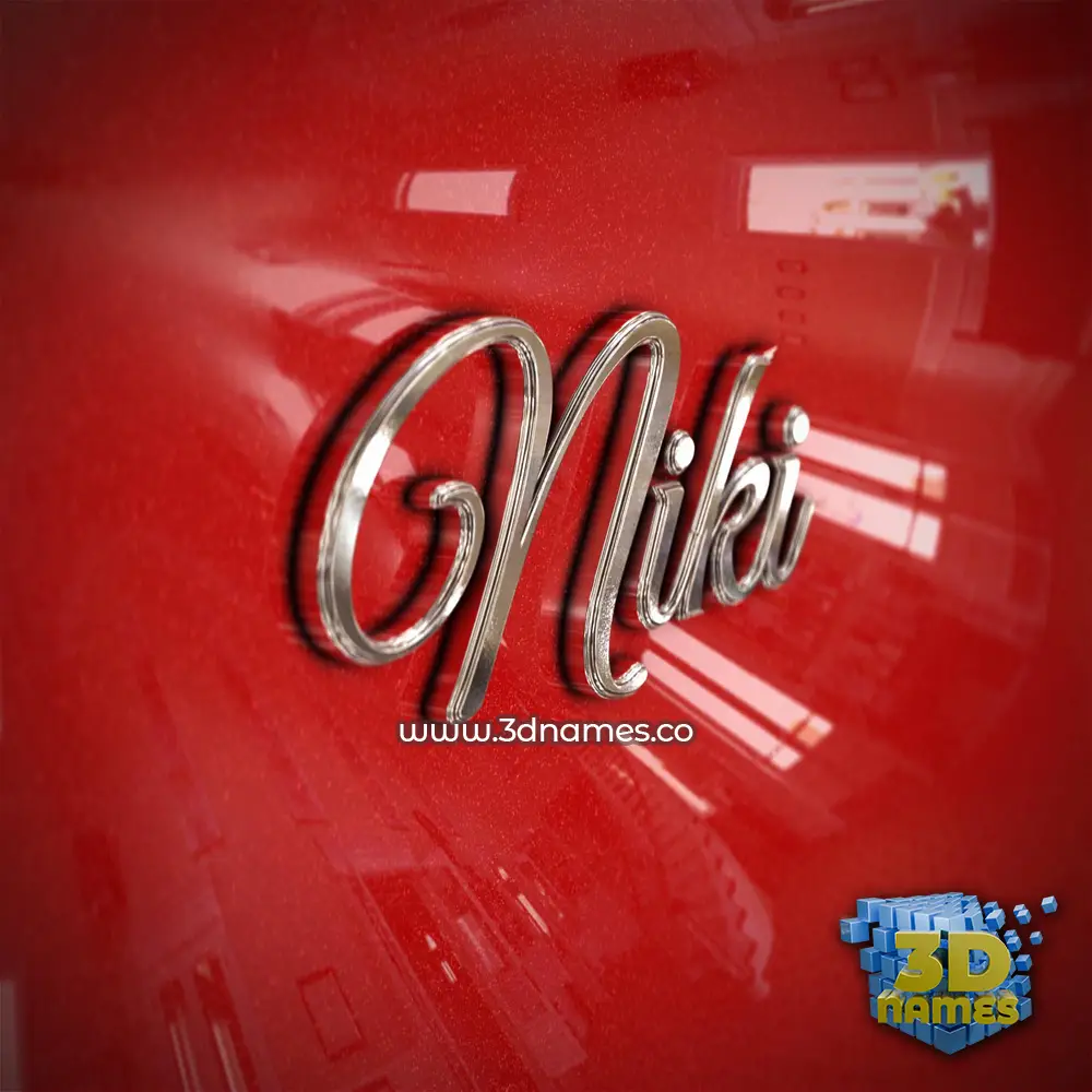 niki in Car Paint style - 3D name wallpaper