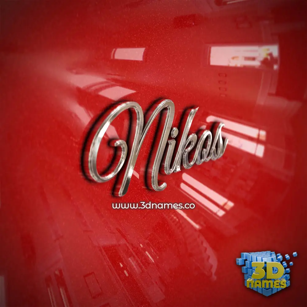 nikos in Car Paint style - 3D name wallpaper