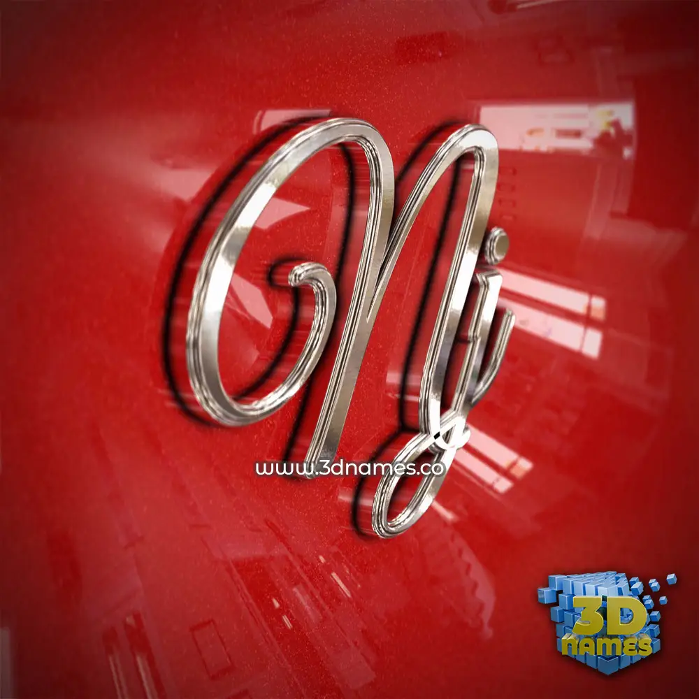 nj in Car Paint style - 3D name wallpaper