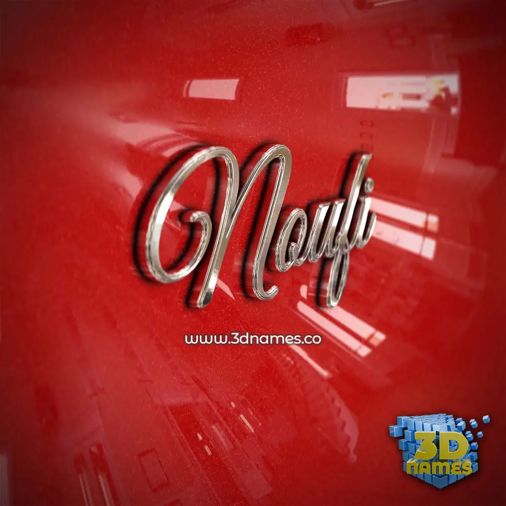 noufi in Car Paint style - 3D name wallpaper