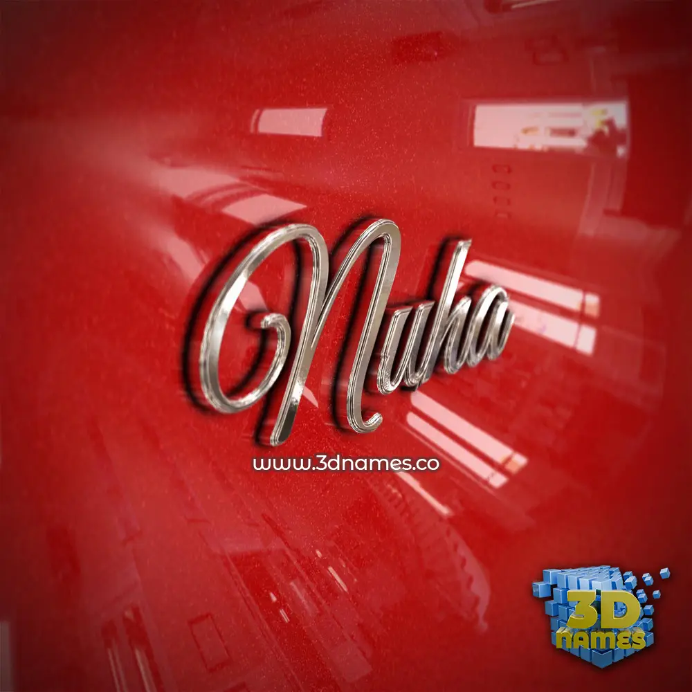 nuha in Car Paint style - 3D name wallpaper
