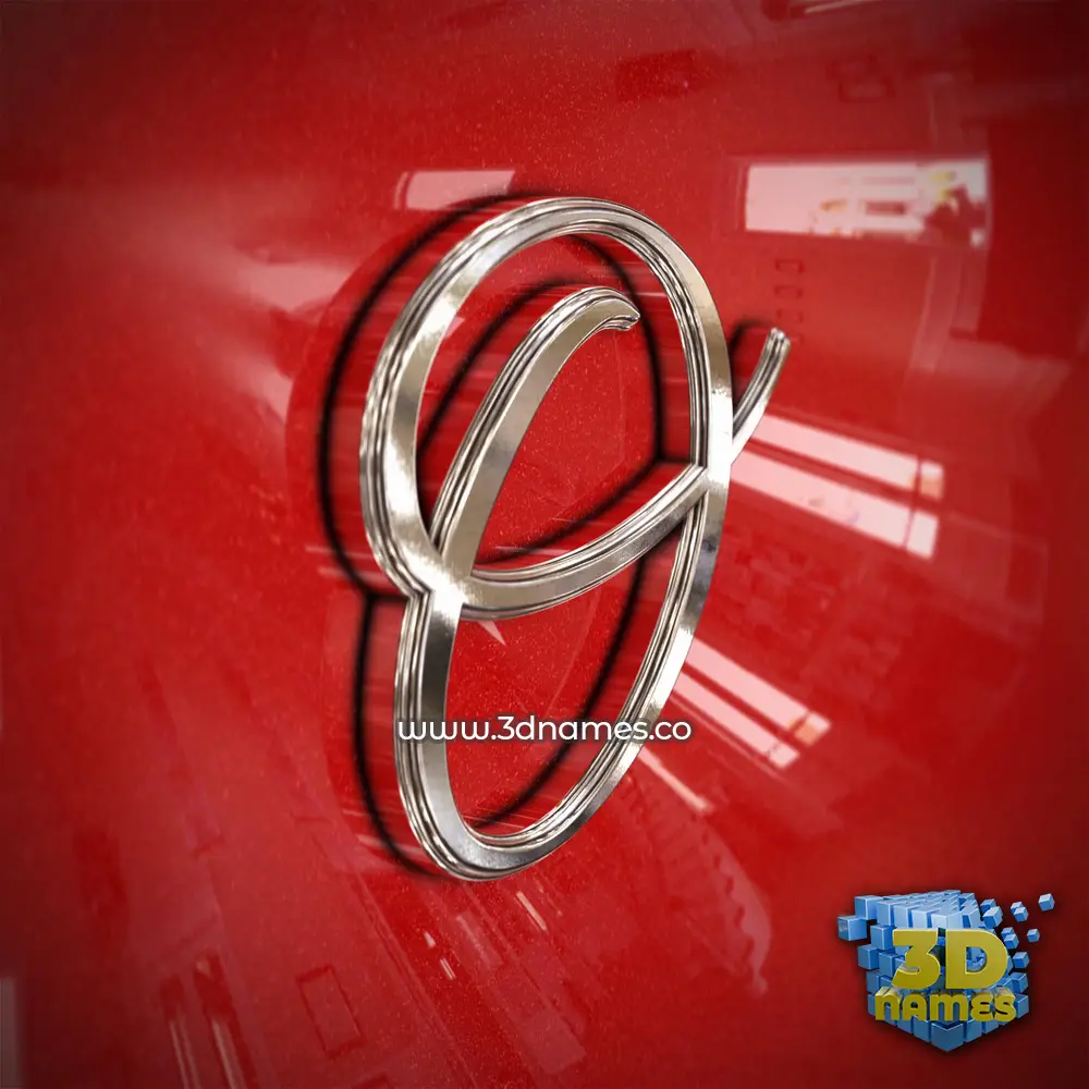 o in Car Paint style - 3D name wallpaper