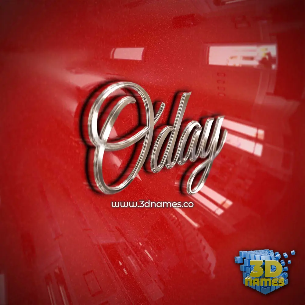 oday in Car Paint style - 3D name wallpaper