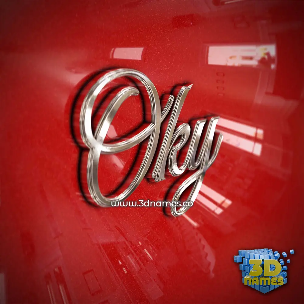 oky in Car Paint style - 3D name wallpaper