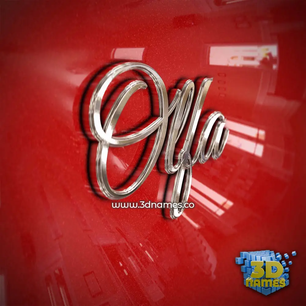 olfa in Car Paint style - 3D name wallpaper