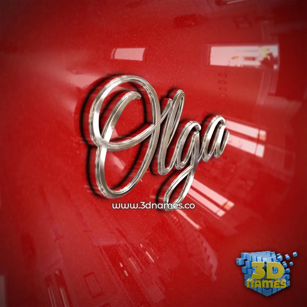 olga in Car Paint style - 3D name wallpaper