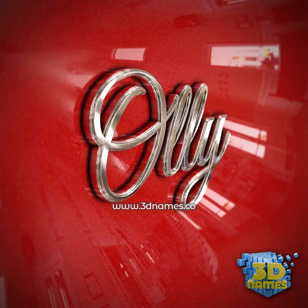 olly in Car Paint style - 3D name wallpaper