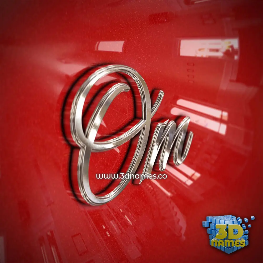 om in Car Paint style - 3D name wallpaper