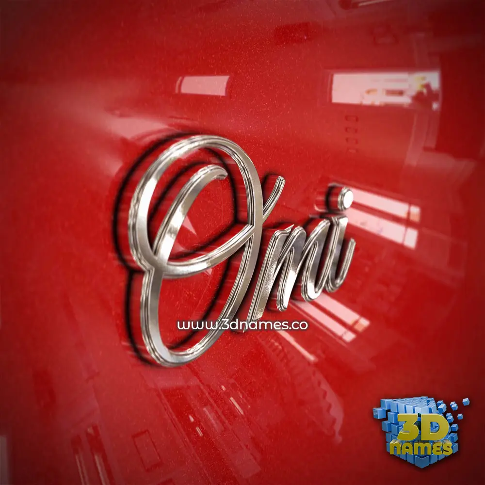 omi in Car Paint style - 3D name wallpaper