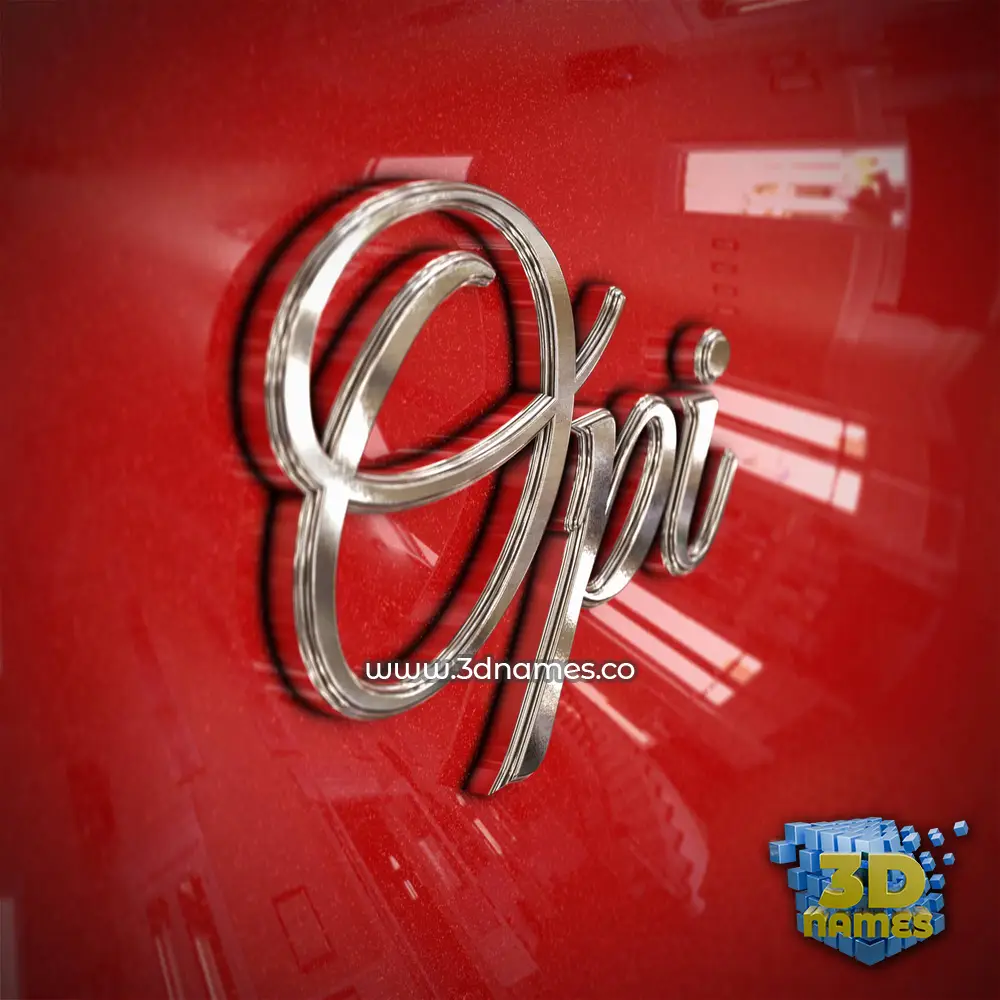opi in Car Paint style - 3D name wallpaper
