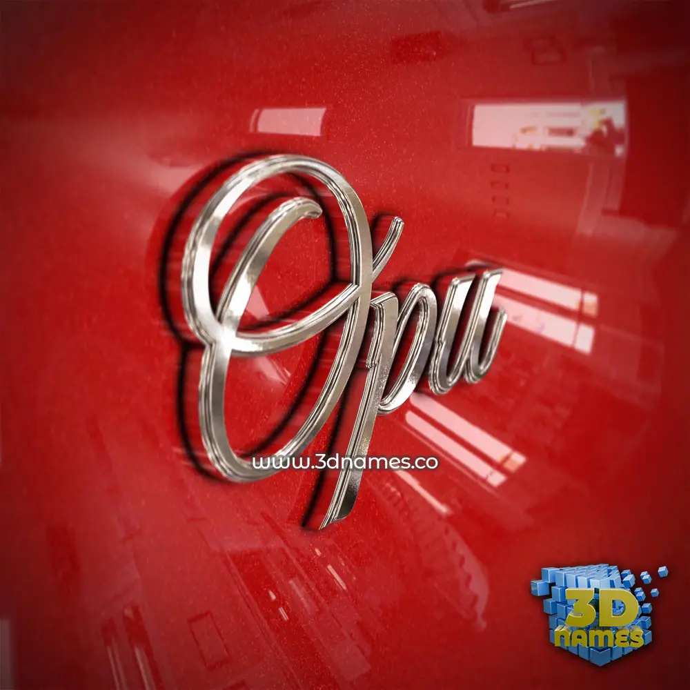 opu in Car Paint style - 3D name wallpaper