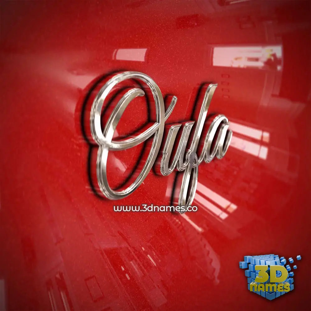 oufa in Car Paint style - 3D name wallpaper