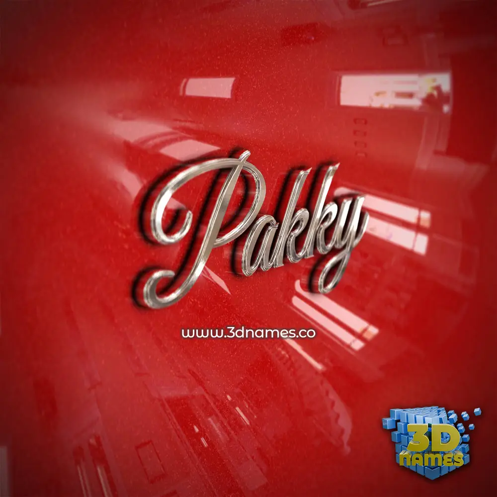 pakky in Car Paint style - 3D name wallpaper