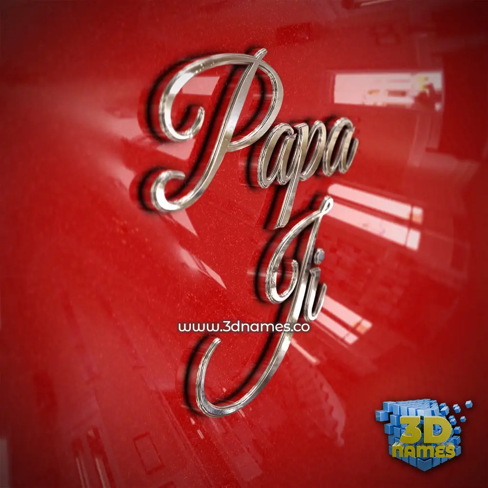 papa ji in Car Paint style - 3D name wallpaper