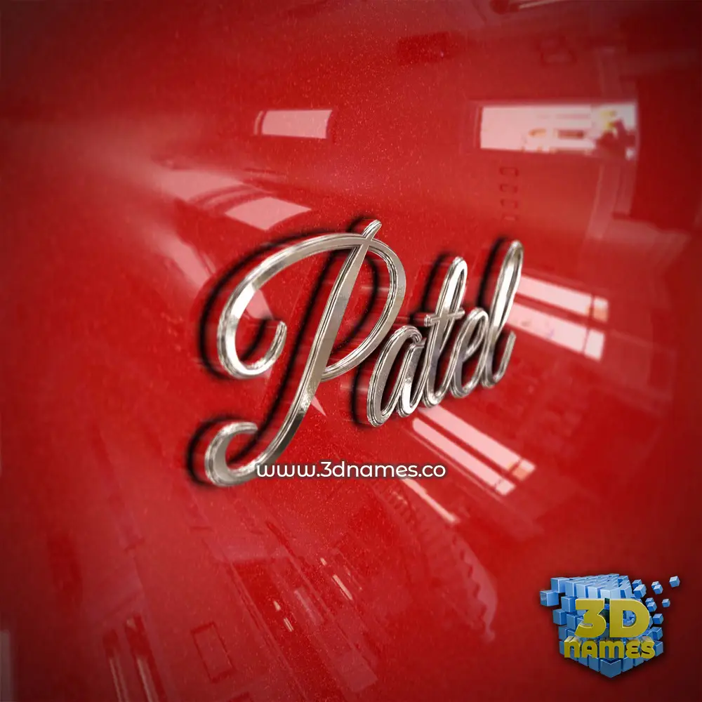 patel in Car Paint style - 3D name wallpaper