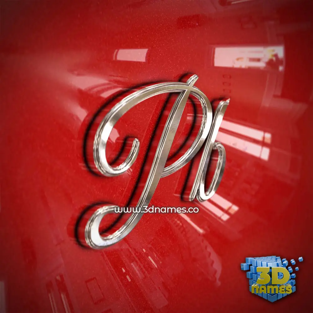 pb in Car Paint style - 3D name wallpaper