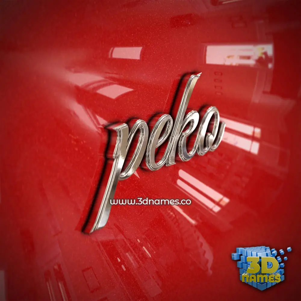 peko in Car Paint style - 3D name wallpaper
