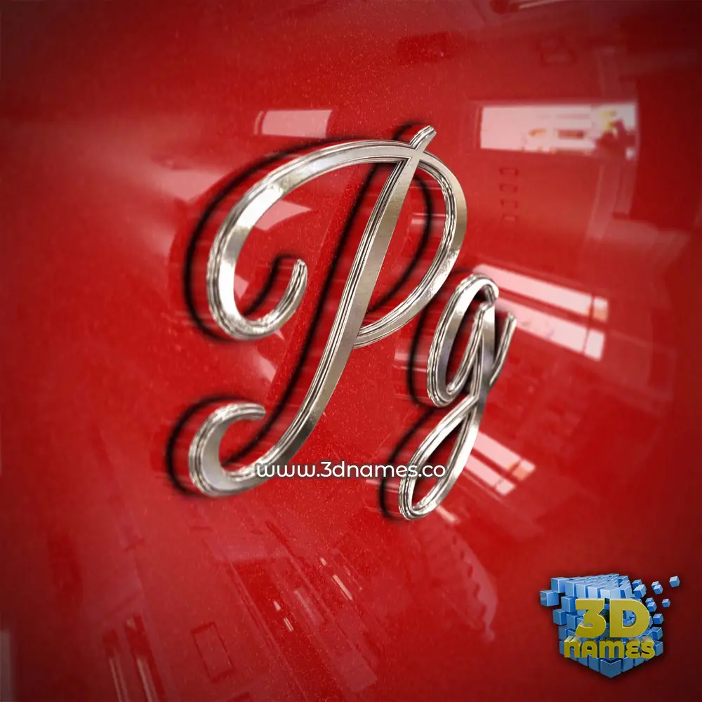 pg in Car Paint style - 3D name wallpaper