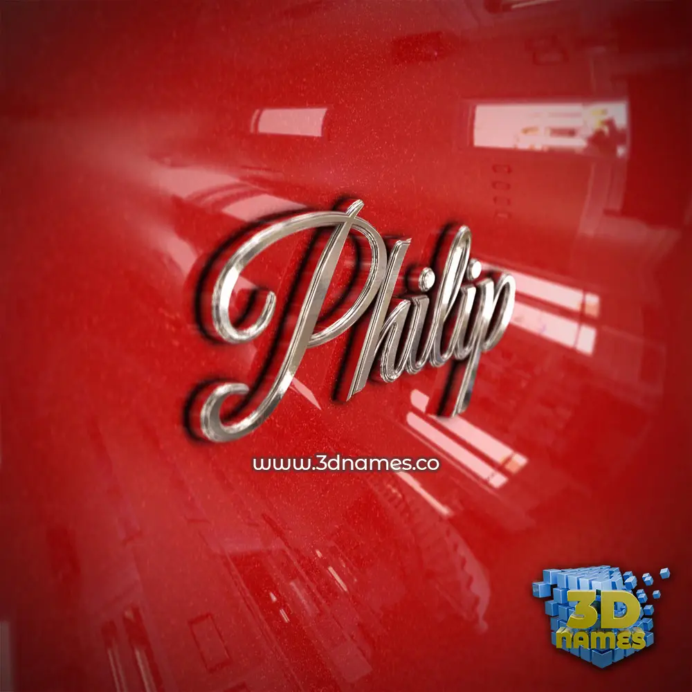 philip in Car Paint style - 3D name wallpaper