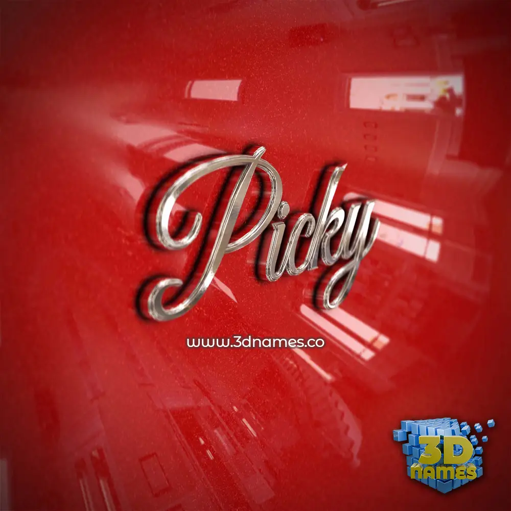 picky in Car Paint style - 3D name wallpaper
