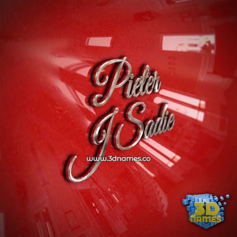 pieter j sadie in Car Paint style - 3D name wallpaper