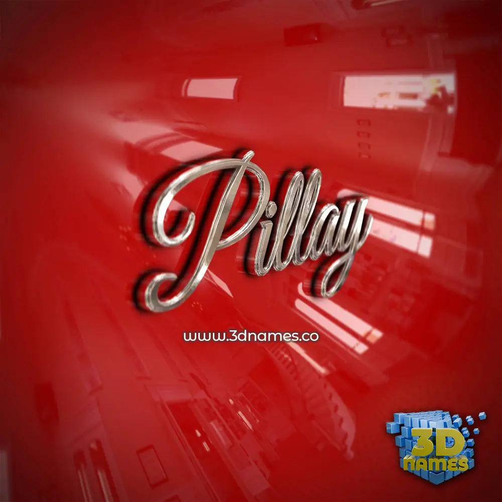 pillay in Car Paint style - 3D name wallpaper