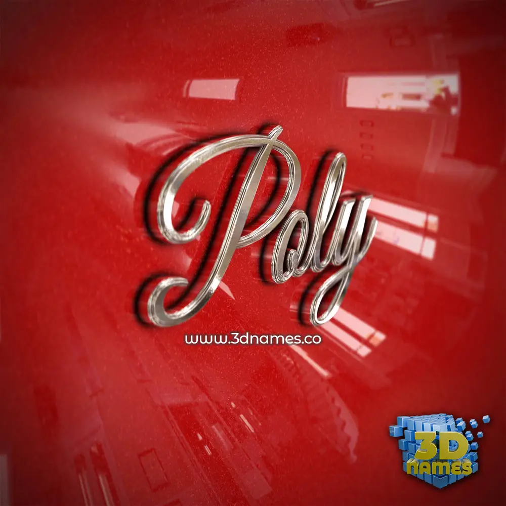 poly in Car Paint style - 3D name wallpaper
