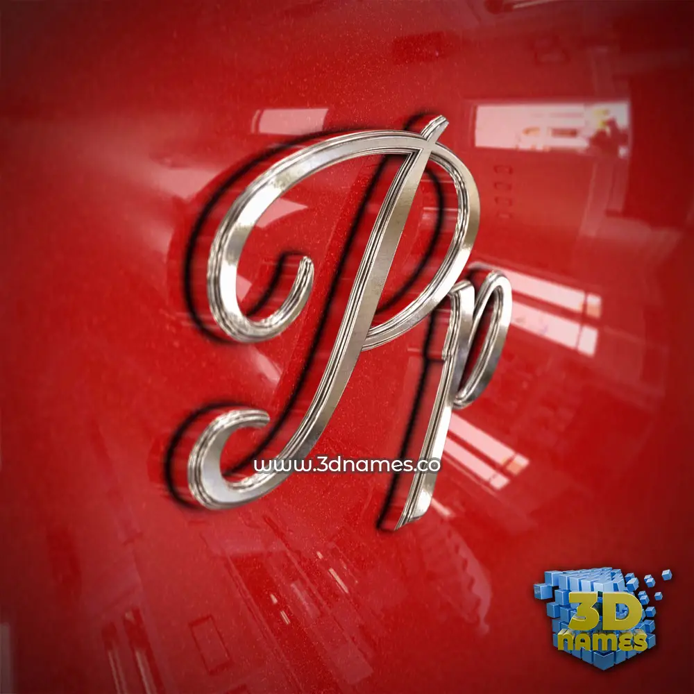 pp in Car Paint style - 3D name wallpaper