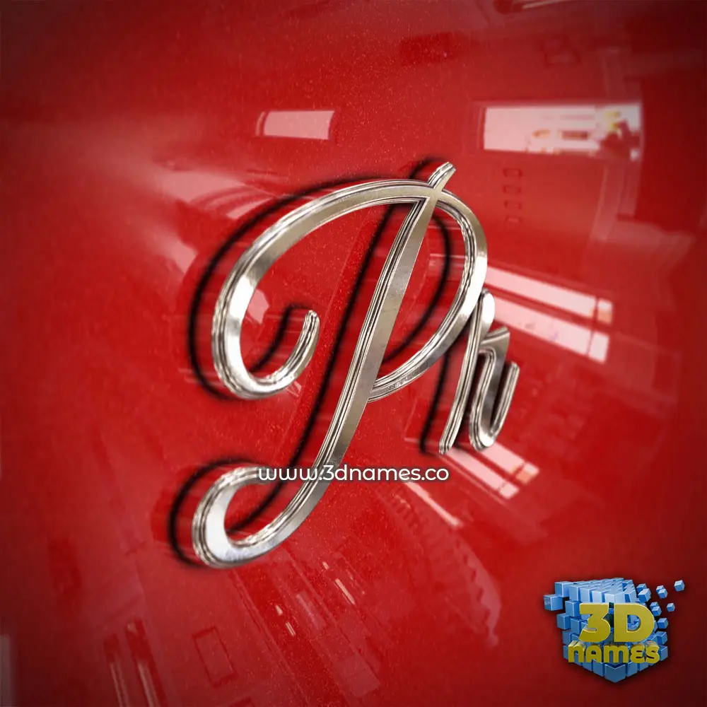 pr in Car Paint style - 3D name wallpaper