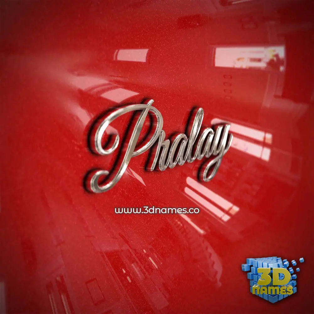 pralay in Car Paint style - 3D name wallpaper