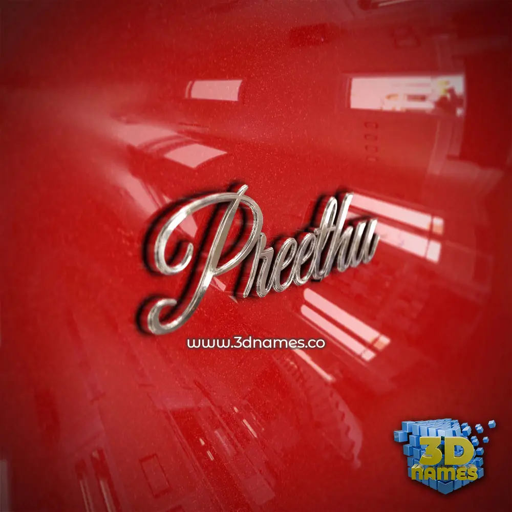 preethu in Car Paint style - 3D name wallpaper