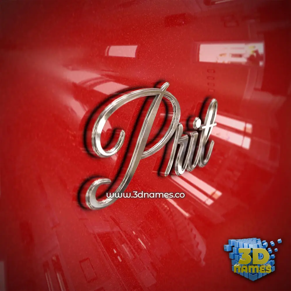 prit in Car Paint style - 3D name wallpaper