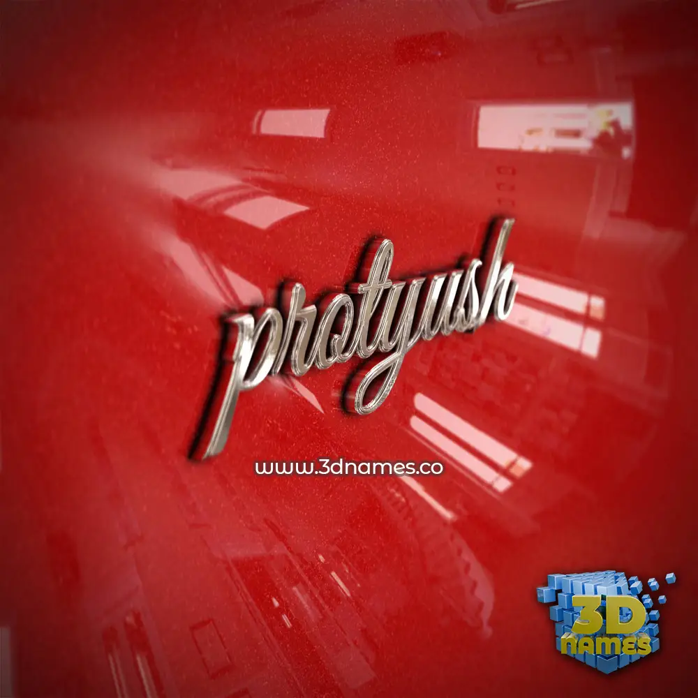 protyush in Car Paint style - 3D name wallpaper