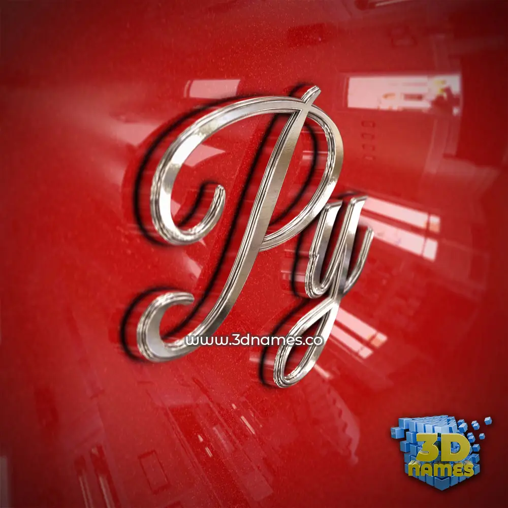 py in Car Paint style - 3D name wallpaper