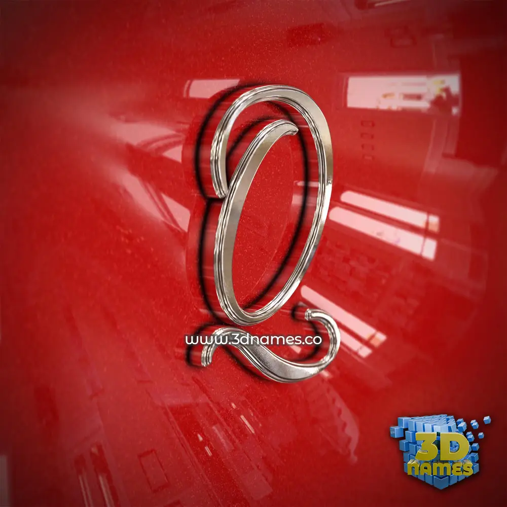 q in Car Paint style - 3D name wallpaper