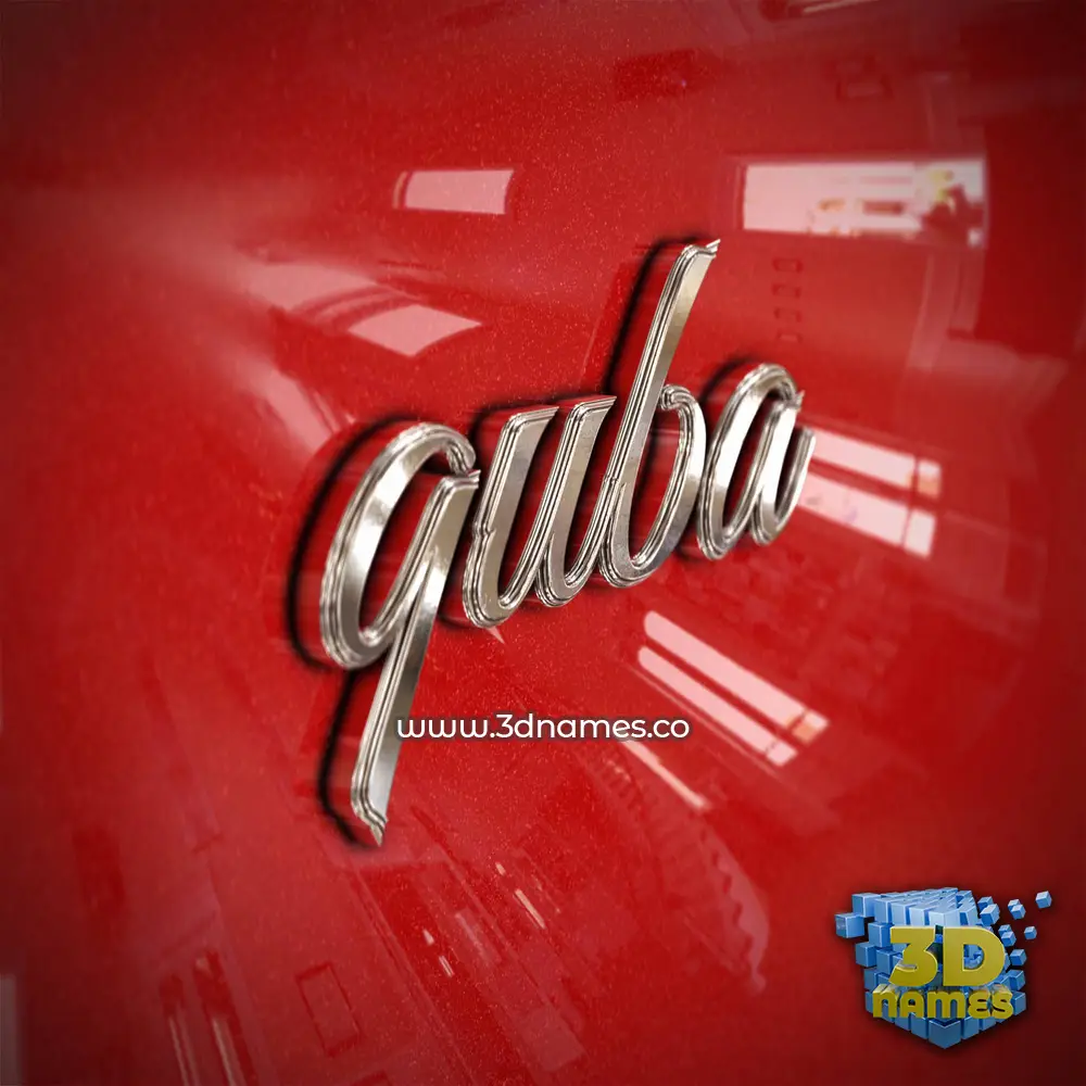 quba in Car Paint style - 3D name wallpaper