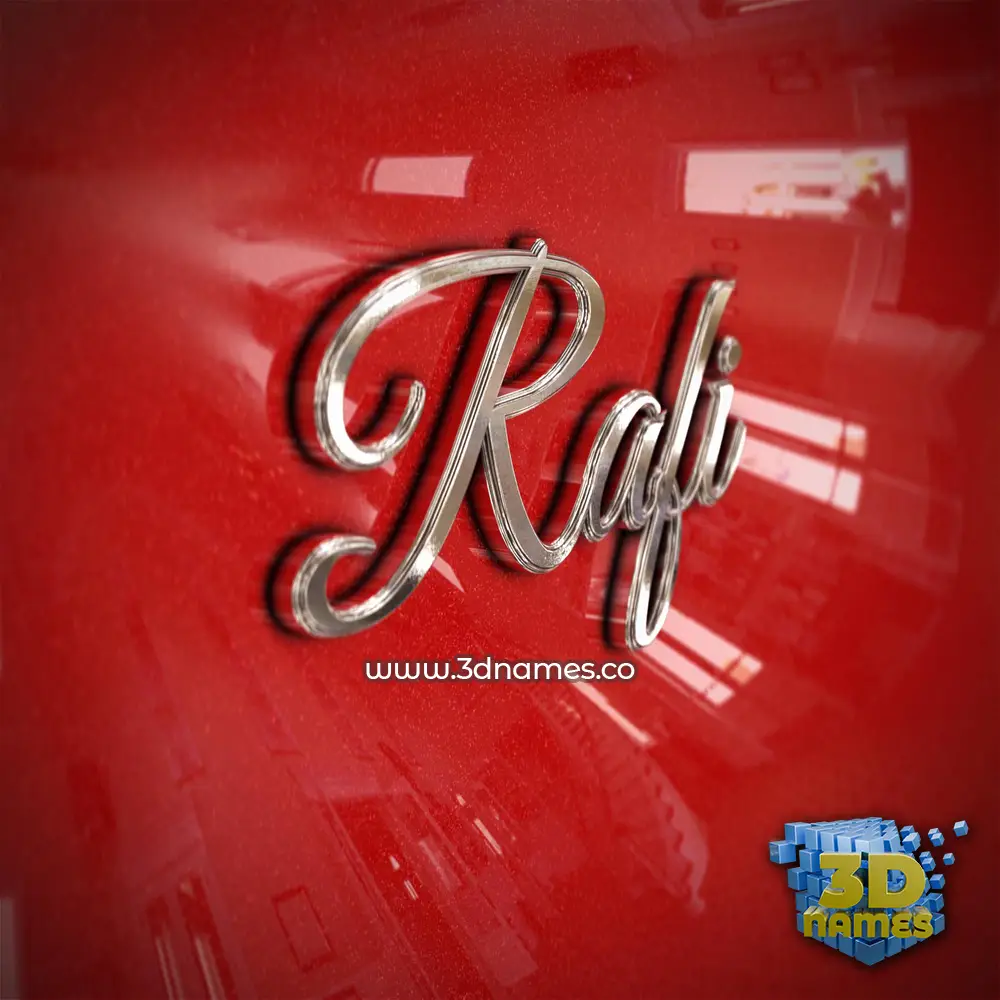 rafi in Car Paint style - 3D name wallpaper