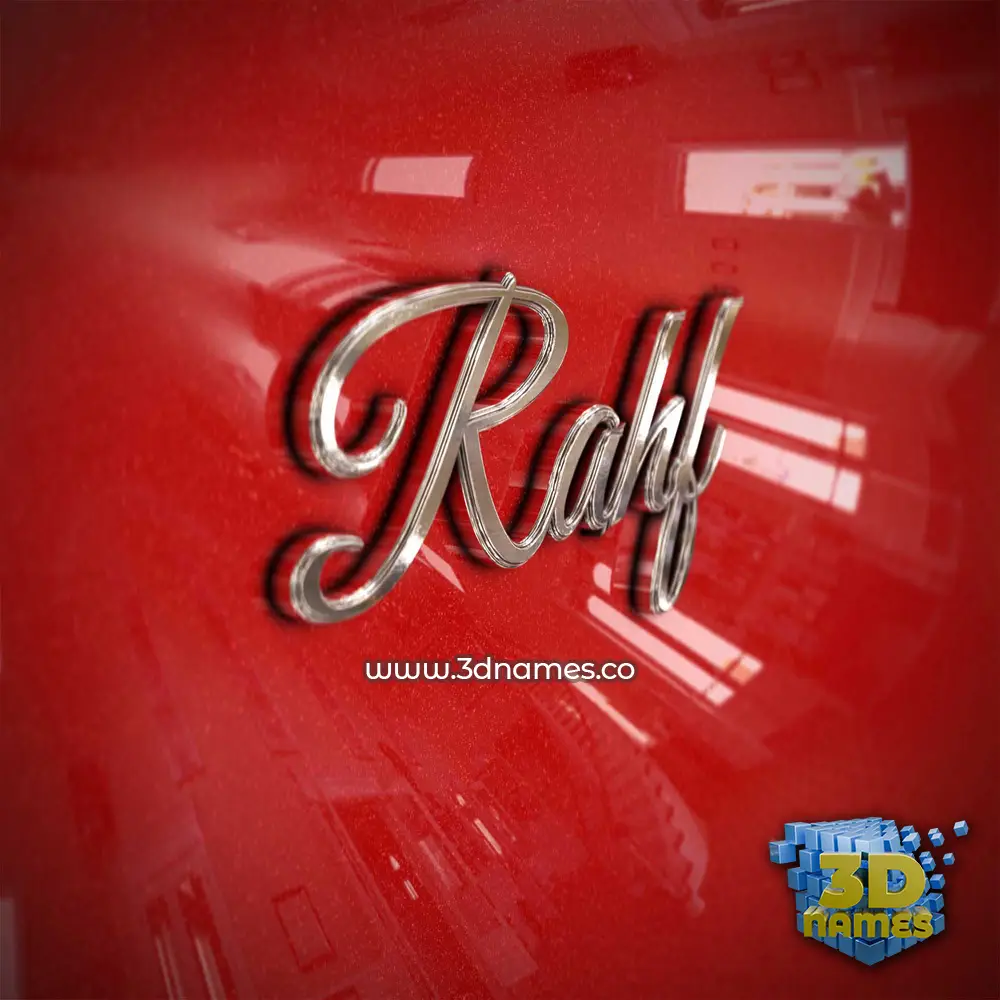rahf in Car Paint style - 3D name wallpaper