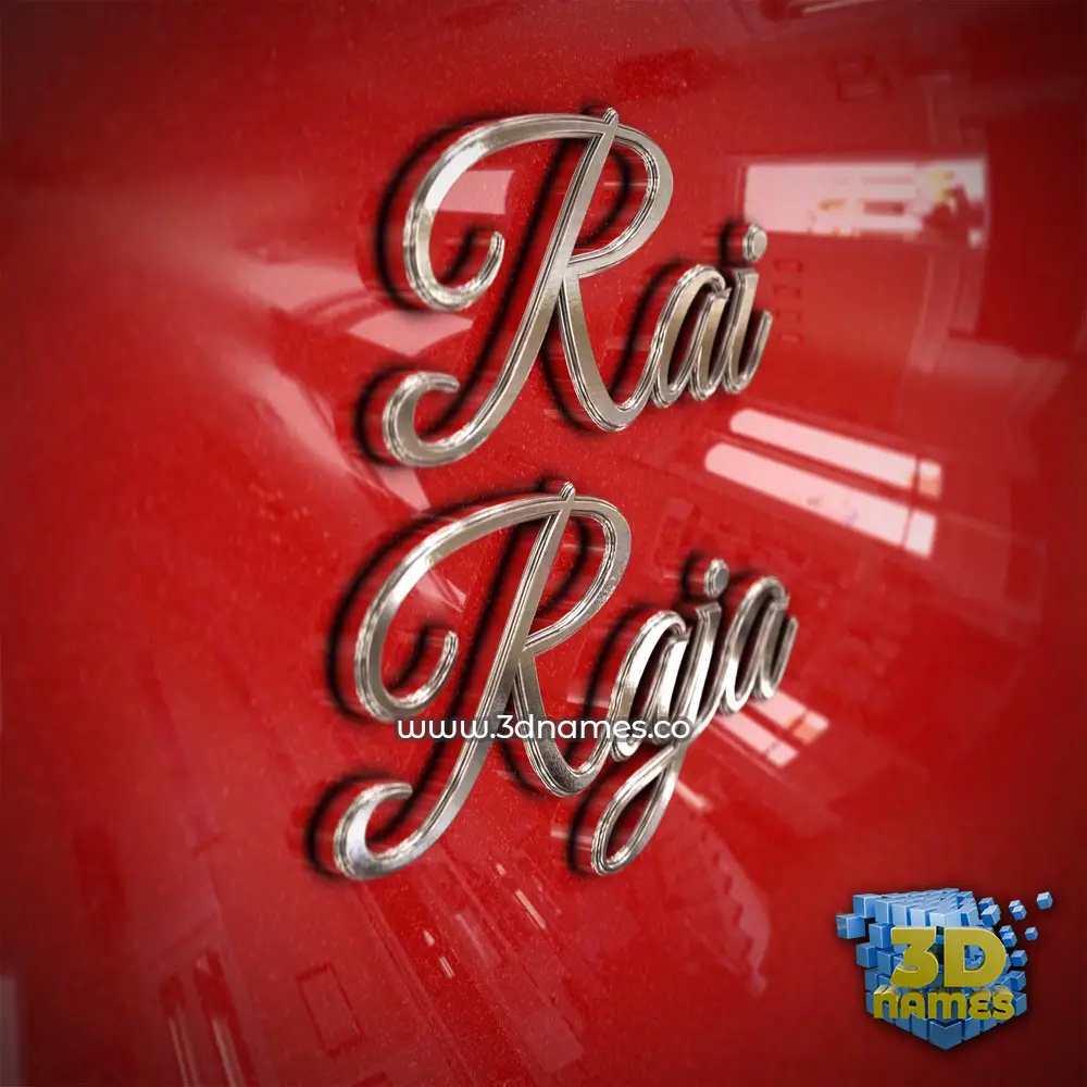 rai raja in Car Paint style - 3D name wallpaper