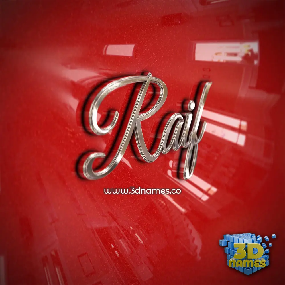 raif in Car Paint style - 3D name wallpaper