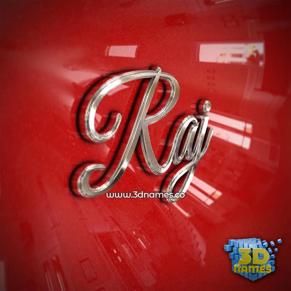 raj in Car Paint style - 3D name wallpaper