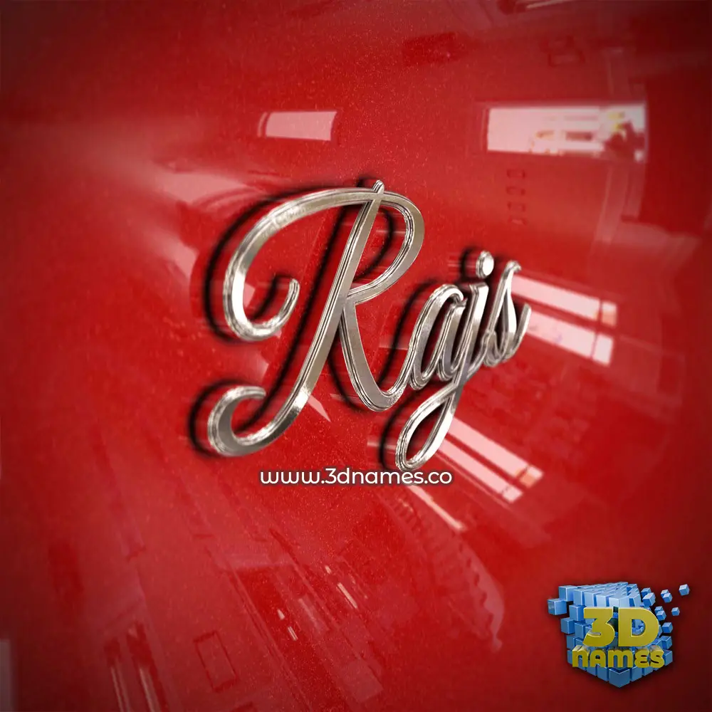 rajs in Car Paint style - 3D name wallpaper