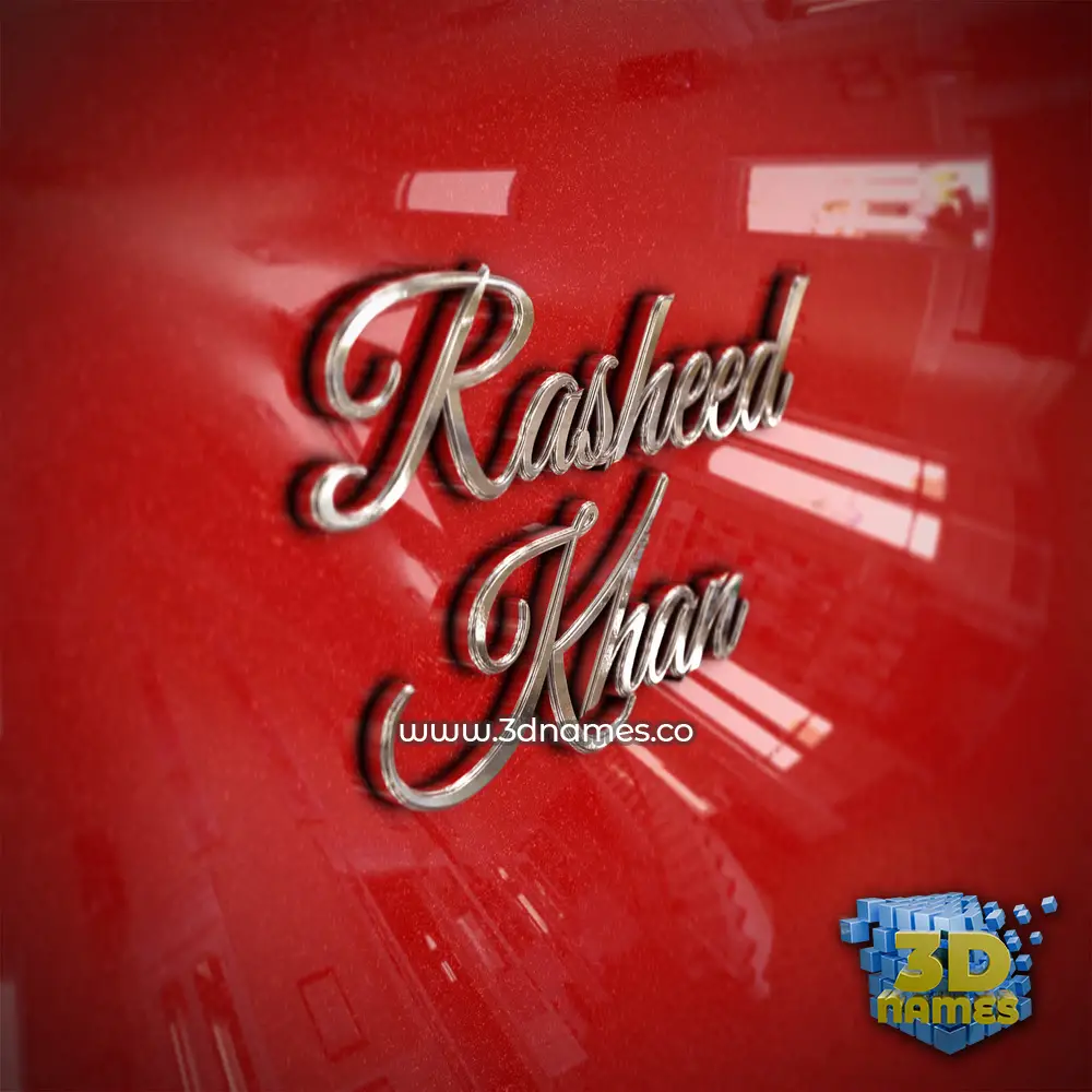 rasheed khan in Car Paint style - 3D name wallpaper