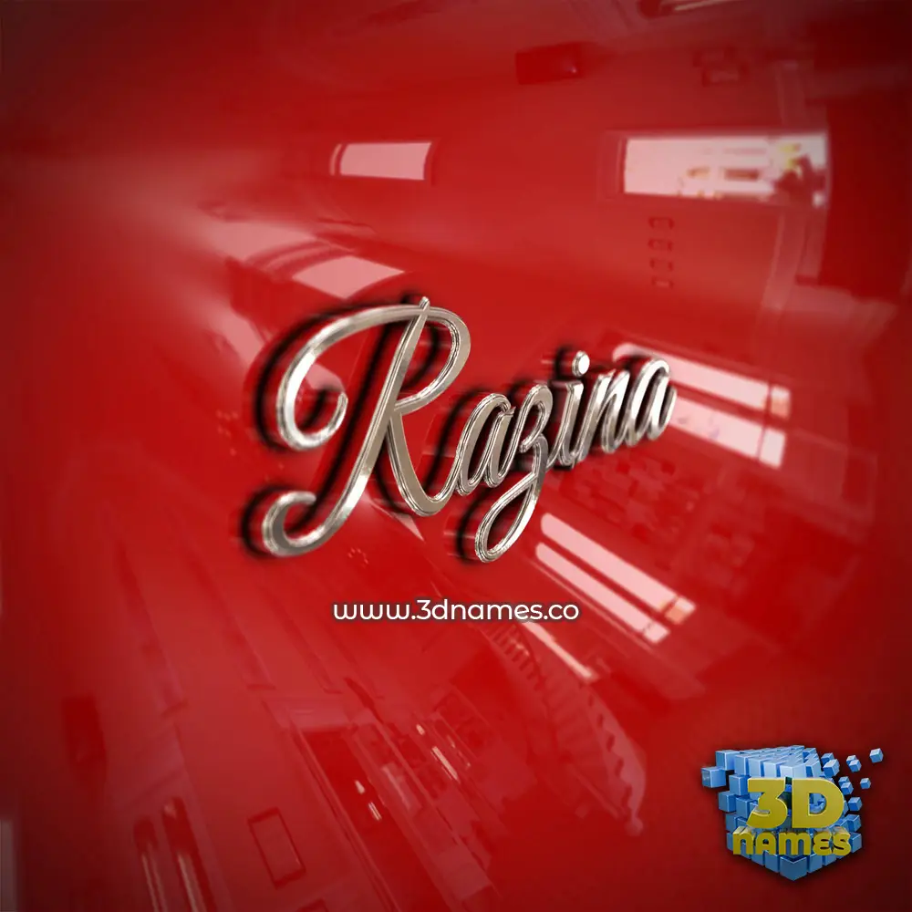 razina in Car Paint style - 3D name wallpaper