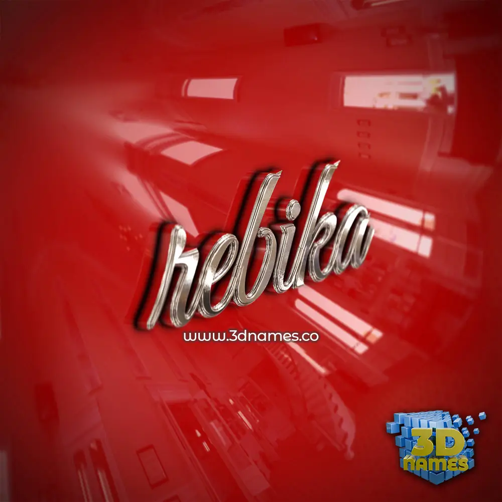 rebika in Car Paint style - 3D name wallpaper