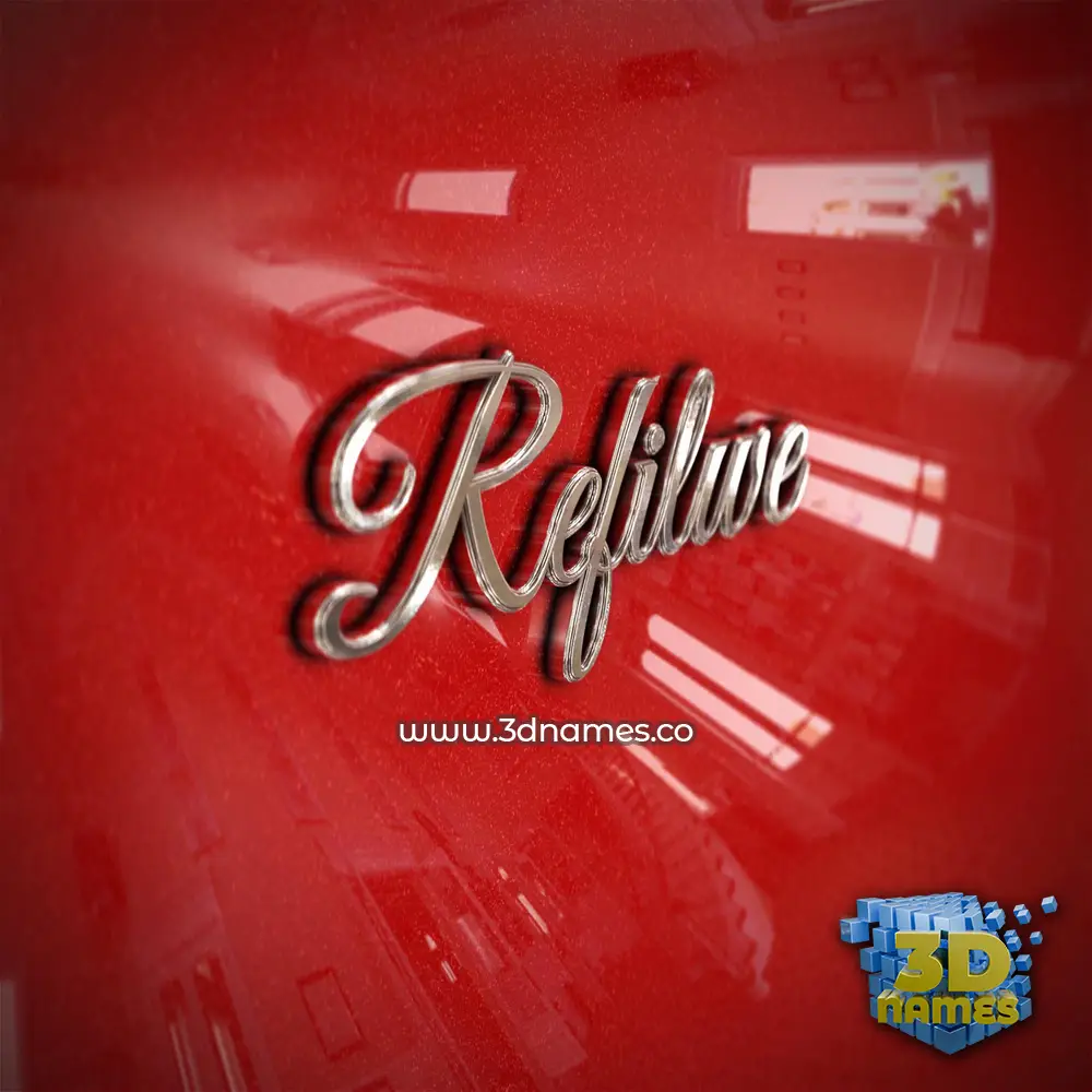 refilwe in Car Paint style - 3D name wallpaper