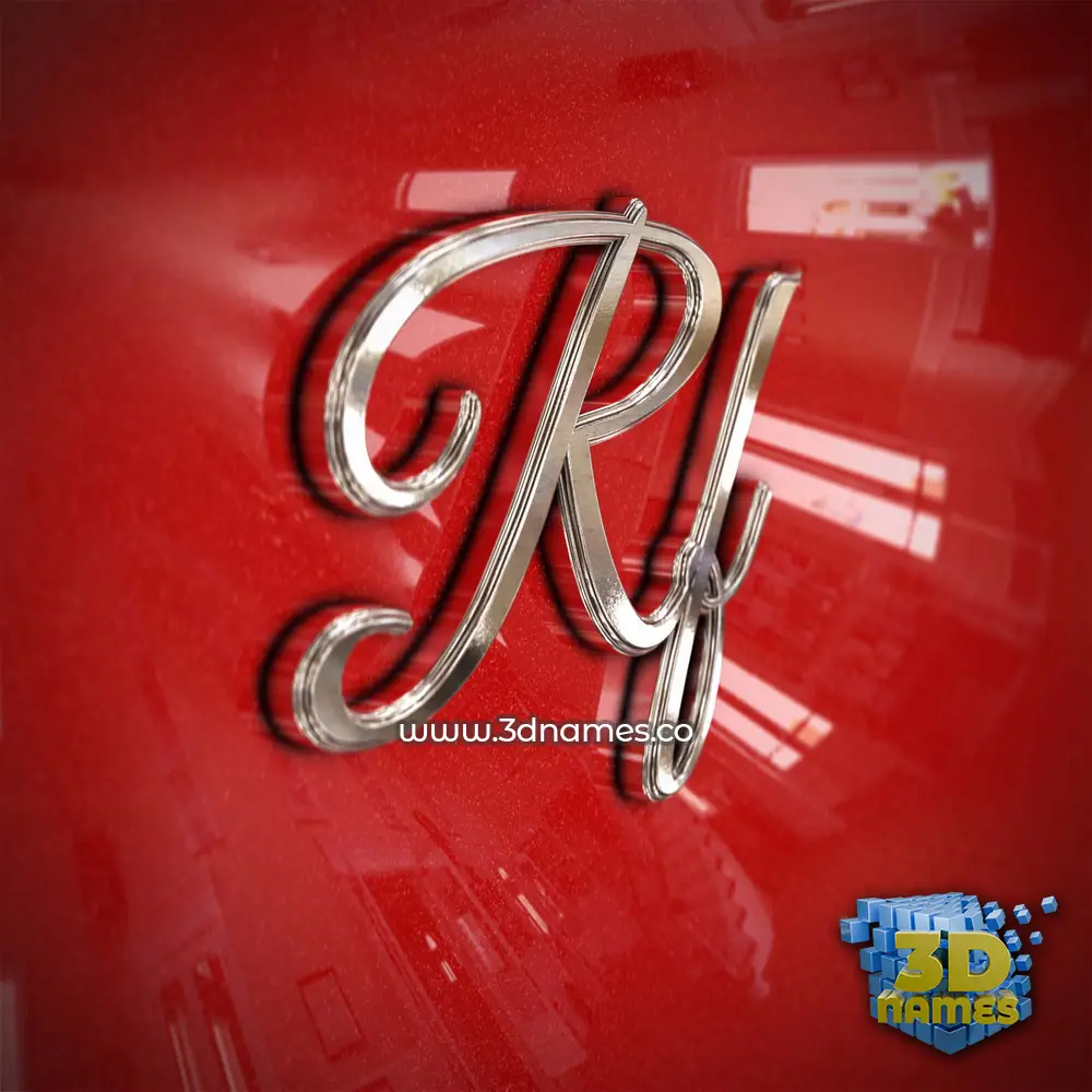 rf in Car Paint style - 3D name wallpaper